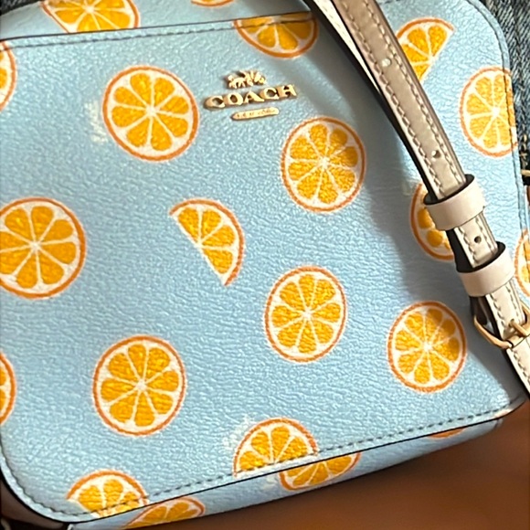 Limited Edition Coach Mini Camera Bag Crossbody With Orange Print - Picture 4 of 15